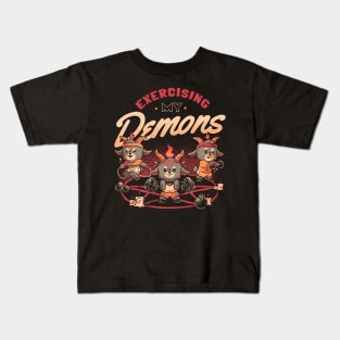 Exercising My Demons - Cute Evil Dark Funny Baphomet Gift Kids T-Shirt